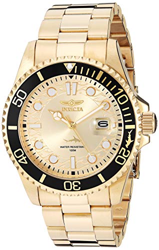 Invicta-Mens-Pro-Diver-Quartz-Watch-with-Stainless-Steel-Strap-Gold-22-Model-30025