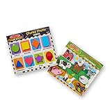 Product Bundle Melissa & Doug Shapes - Chunky Puzzle and Farm Wooden Chunky Puzzle Bundle Book