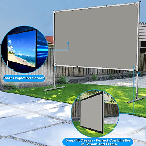 Projector Screen And Stand,JWSIT 120 Inch Outdoor Movie ScreenUpgraded