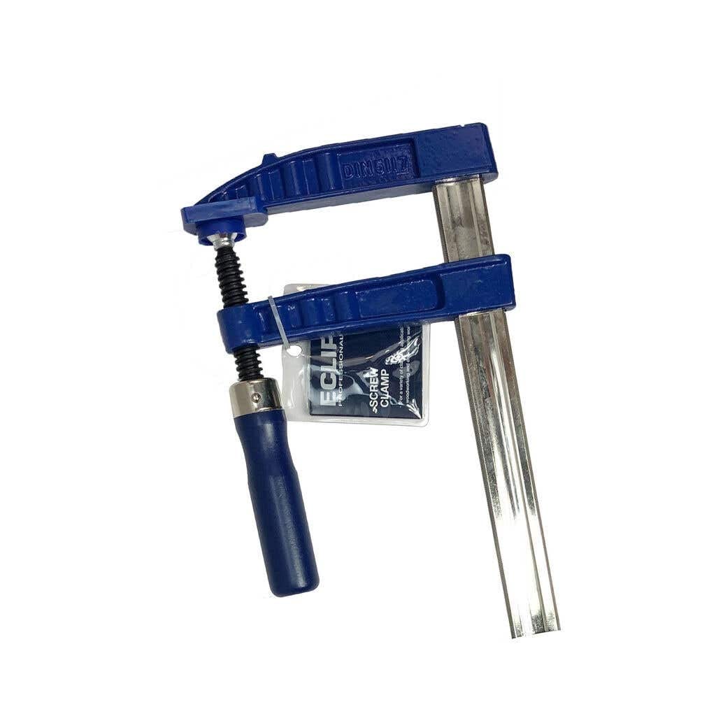 Eclipse Professional Tools EC-SCR8 120mm Depth Screw Clamp 200mm (8") Clamping Capacity, Blue and Silver