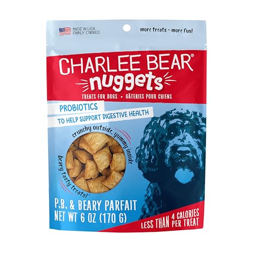 Charlee Bear Nuggets Peanut Butter & Beary Digestive Health Dog Treats, Grain F…