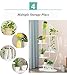 Tall Plant Stands Indoor with Creative Shape, Large Functional Iron Flower Stand for Displaying Plant/Books/Bonsai, Metal Display Shelf for Dining Room, Living Room, Office, Dorm Room (Leaf, Black)thumb 4