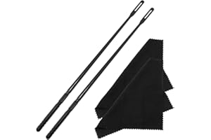ESOWEMSN 2 Sets Flute Cleaning Rod and Cloth Cleaning Swabs Flute Cleaning Kit Flute Polishing Cloth Woodwind Instruments Flute Sticks