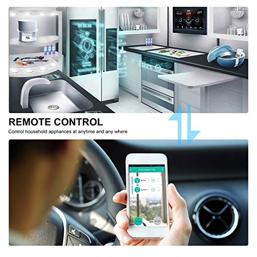 Outdoor Smart Plug WiFi Outlet Waterproof Wireless Power Strip Socket with Timer & Countdown, Compatible with Alexa, Google Home and IFTTT, Remote Control via Smartphone
