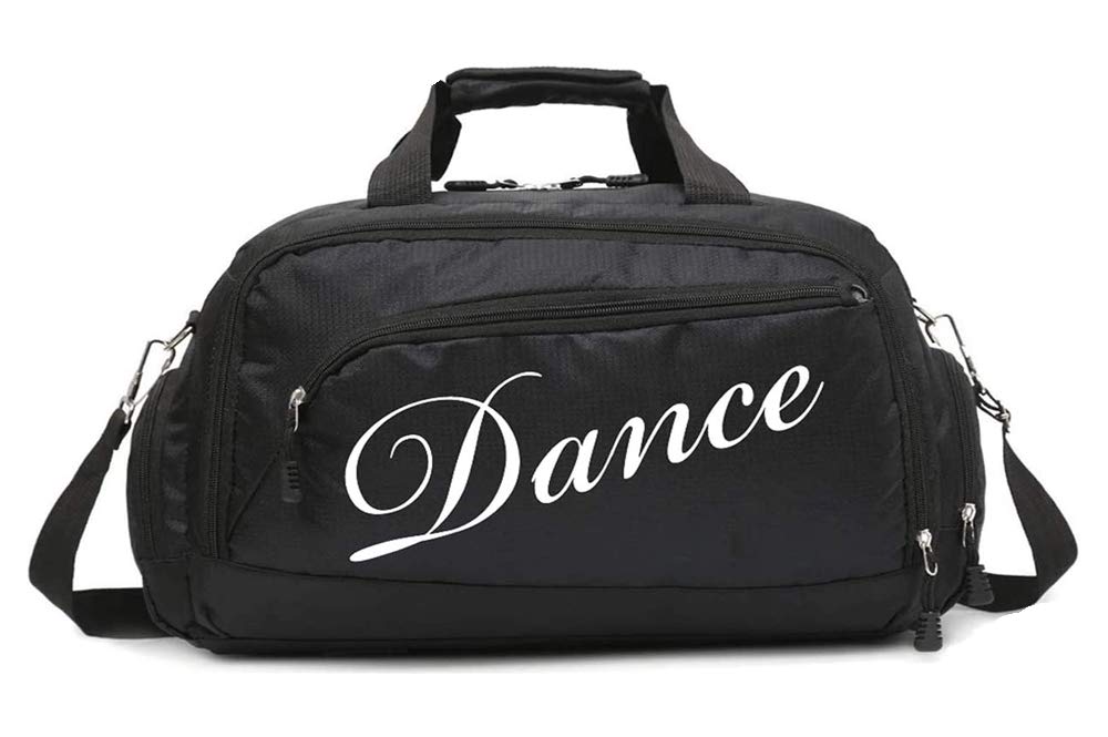 Women's Dance Duffle Bag Girls' Ballet Bag (Black Dance)
