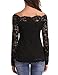 iClosam Women Sexy Off Shoulder A-line Long Sleeve Floral Lace Top