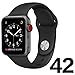 Apple Watch Band, Durable Soft Silicone Replacement iWatch Band Sport Style Wrist Strap for Apple Watch Band Series 3 Series 2 Series 1 Sport Edition (42mm M/L Black)