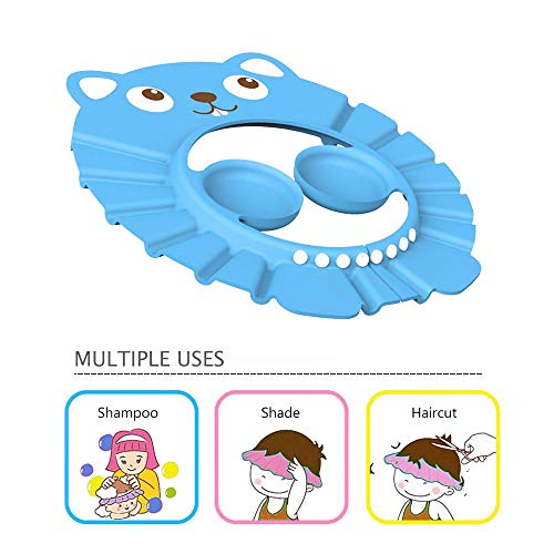 AOLVO Adjustable Baby Shower Hat,Bath Cap to Keep Safety & Suitable at Bath Shower Time for Little Angel/Princess,Shower Visor Protection Soft Cap with Ear Covers for Toddlers Kids - Thumbnail 6