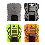 BTR Premium Backpack / Rucksack Cover (Black). High Visibility and Waterproof 300D Polyester Oxford Fabric. Reflective 3M Tape & Extra Highly Reflective Stripes.