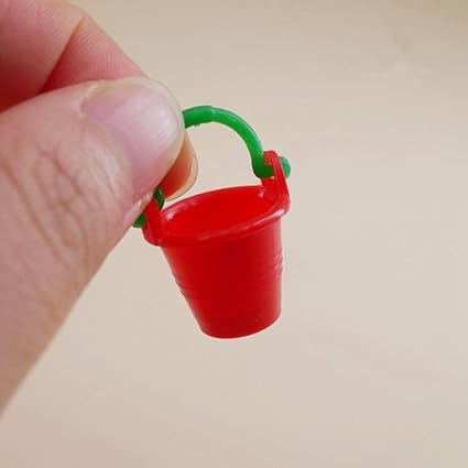 EDTara 5Pcs Mini Simulate Buckets for 1:12 Doll House Random Color