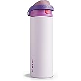 ENCOOL Leakproof Insulated Water Bottle with Straw Dual-Sip Water Bottle Bag-Safe Design for Work, Commute & Gym – Keeps Drinks Cold All Day, 24 oz, Purple Cabbage