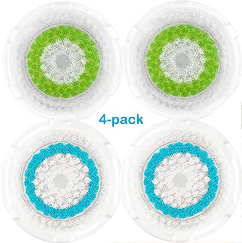 4 Pack Deep Pore Face Brush Replacement Heads for Mia 1, Mia2, Mia3 (Aria), SMART Profile, Alpha Fit, Pro, Plus and Radiance Facial Cleansing System