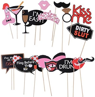 Pretyzoom 20pcs Bachelorette Party Photo Booth Props Bachelorette