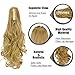 FESHFEN 19”Long Curly Synthetic Ponytail Extension Clip In/On Claw Hair Piece Drawstring(Strawberry Blonde)