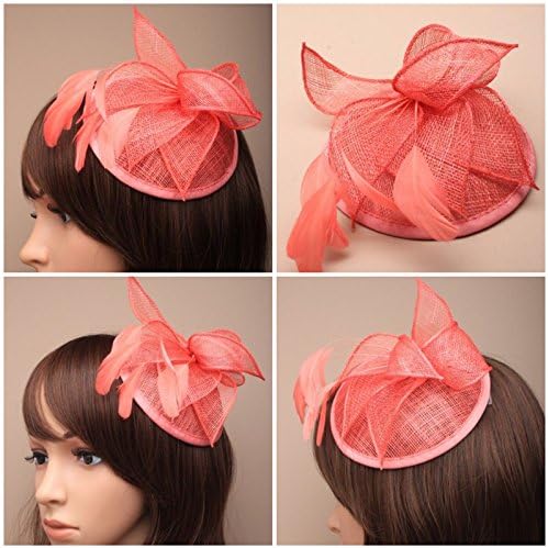 Hessian Hatinator Fascinator With Feathers On Comb And Elastic Wedding Prom