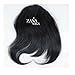 ZANA Human Hair Bangs Clip in Air Bangs One Piece Front Neat Air Fringe Hand Tied Straight Flat Bangs Clip on Hairpiece for Women Natural Black