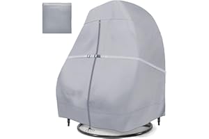 skyfiree Egg Chair Cover Double 420D Oxford Patio Hanging Egg Chair Cover Waterproof Cover for Outdoor Porch Wicker Egg Chair 91x80 Inches (Grey)