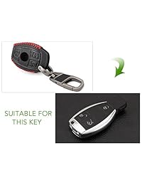 Funda de piel para llave de coche con 3 botones para Mercedes Benz W203, W205, W210, W211, W212 y W124