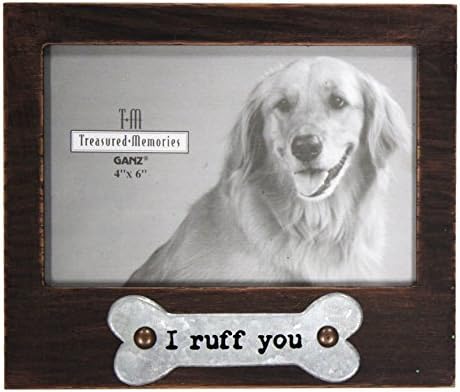 Ganz 7" x 6" Vintage "I Ruff You" Tabletop Picture Frame - Holds 4" x 6" Pet Photo