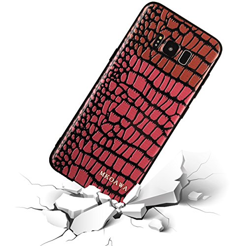 Galaxy S8 Case,MKOAWA Samsung Galaxy S8 Case (5.8 inch) with Resilient Shock Absorption and Carbon Fiber Crocodile pattern Design for Samsung Galaxy S8 (2017) (Pink)