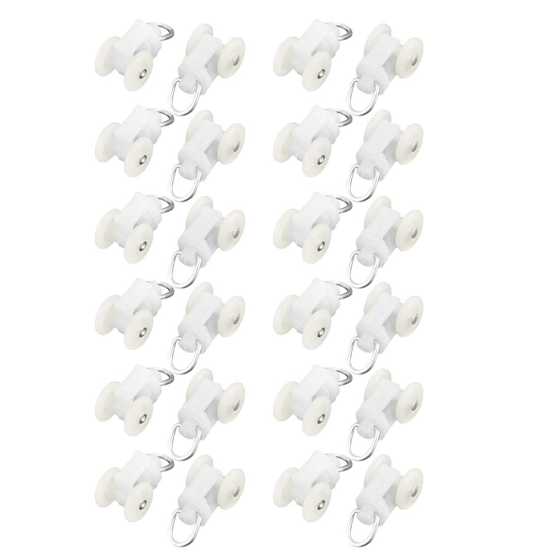 sourcingmap Plastic Home Curtain Track Rail Sliding Roller Glider Carrier 1.1 Inch Height 20pcs
