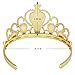 XiangGuanQianYing Princess Dress Up Crowns and Tiaras for Child from 3 Years Up Party Favors Pink Tiara Plastic Gold Tiara(10 Pack) (Heart Pink)