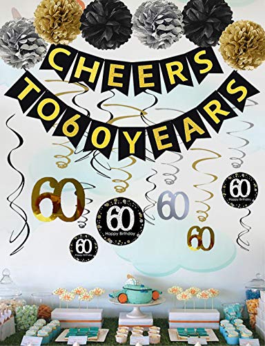 60th Birthday Party Decorations Kit Cheers To 60 Years Import It All