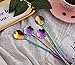 Stainless Steel Flower Spoon, little spoons Can be used as coffee spoon, sugar spoon, teaspoon, stirring spoon, ice tea spoon, etc.(Set of 8,Two Different Lengths) (Rainbow)…