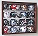 16 Mini Helmet Display Case Cabinet (Mirror Back) (Black)