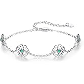CUOKA MIRACLE Four Leaf Clover Bracelet 4 Leaf Clover Bracelet Sterling Silver Four Clover Bracelets Clover Jewelry For Women Mother's Day Jewelry Gifts