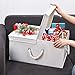 StorageWorks Extra Large Clothes Storage Bins, 55L Fabric Storage Baskets with Double-Open Lid and Divider Board, Closet Storage Organizers with Handles, Mixing of Beige, White & Ivory, 1-Pack