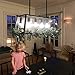 Lampundit Chandelier 4-Light Pendant, Matte Black Finish with Clear Glass Panels, Modern Industrial Square Linear Pendant Lighting for Kitchen Island Breakfast Bar Dining Room