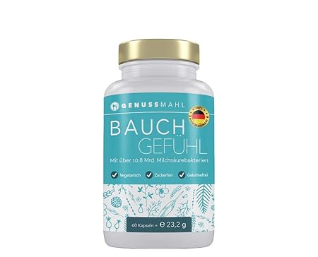 BAUCHGEFÜHL Kulturen-Komplex für Darmsanierung - 10,8 Mrd kbE mit Lactobacillus, Bifidobacterium + Zink und Inulin. 60 magens