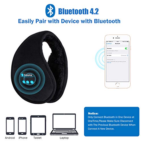 image for Bluetooth Earmuffs Headphones,Topoint Unisex Foldable Winter Ear Warme