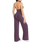 YEOREO VitaWeave Jumpsuits for women One Piece Sleeveless Halter Romper Wide Leg Full Length Bodycon