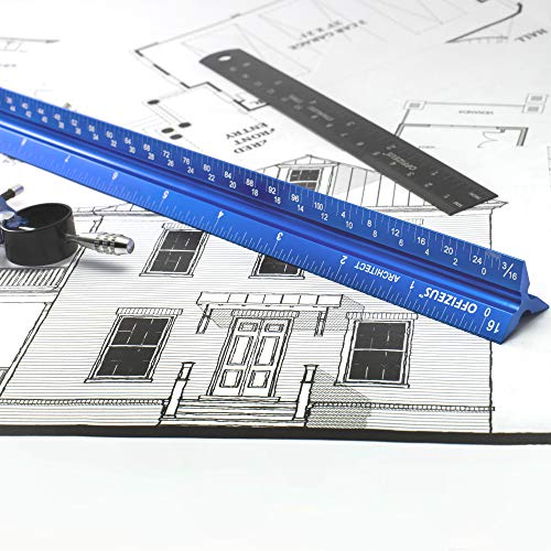Architectural Scale Ruler 12" - Professional Grade Triangle Metal Design - Aluminum Imperial Laser Etched Scales - for Architects, Drafting, Blueprints, Engineering - Makes A Great Gift for Architect - Thumbnail 5