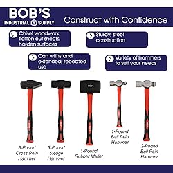 BISupply 5 Piece Hammer Set Mechanic Tool Kit