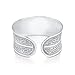 SmitCo LLC Silver Tone Cuff Bracelet - Detailed Design With Adjustable Open Ends - For Women and Teens