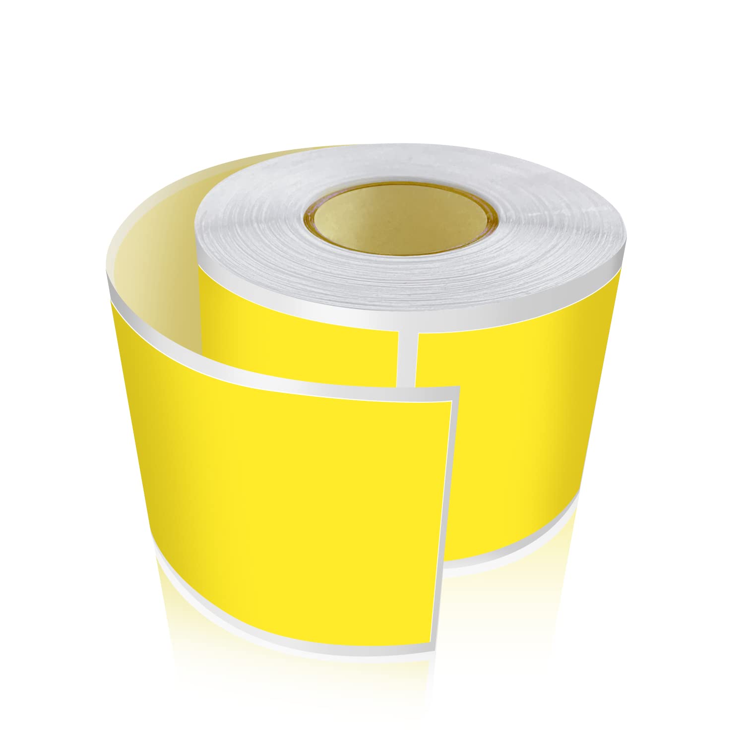 Yellow Rectangular Stickers 7.6 x 5 cm Colour Code Labels Vinyl Name Tags Sticker Waterproof Removable Roll of 300
