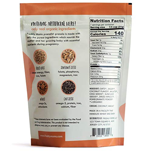Freshly Moms Organic Prenatal Granola - Promotes Prenatal Wellness, Nourishes Mother and The Baby - Contains Natural Prenatal Vitamins and Nutrients