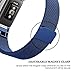 Hanlesi Band for Fitbit Charge 2 , Stainless Steel Bracelet Fitness Accessory Wristband for Fitbit Charge2 (Blue, 220mm)