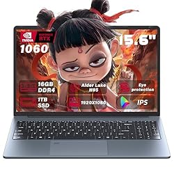 Rumtuk Ultra-Slim 15.6'' FHD Gaming Laptop, in tel