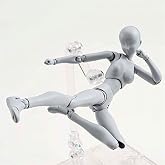 AXITWXIT Action Figures Body-Kun &amp; Body-ChanPVC Figure Model Drawing for S H Figuarts with Box for Artists (Grey, Body-Chan)