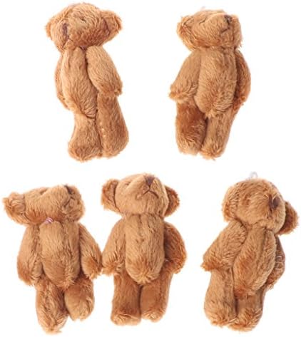 NICE Nymph,Cute Small Size Bears Plush Soft Toys Pearl Velvet Dolls Gifts Mini Teddy Bear Soft Dolls Home Office Decorations for Girls Kids (Brown, 1pc)