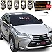 Windshield Snow Ice Cover, ZACAR Windshield Cover for Ice and Snow with Mirror Snow Covers, Elastic Hooks Design Will Not Scratch Paint , Fits Most Car with 85