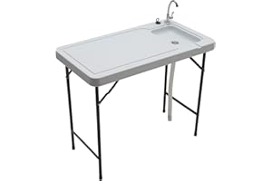 Tricam SKFT-44 Outdoor Fish and Game Cleaning Table with Quick-Connect Stainless Steel Faucet, 150-Pound Load Capacity
