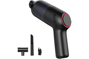 Mini Vacuum for Building Blocks, Dual Nozzles for Tight Gaps, USB Charging, Washable Filter (Black)