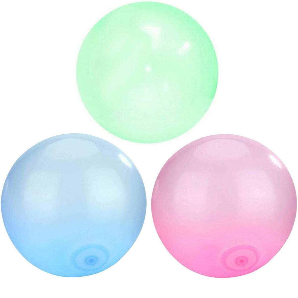 3Pcs Outdoor Fun Inflatable Bubble Balls, TPR Transparent Bounce Balloon for Outdoor Activities