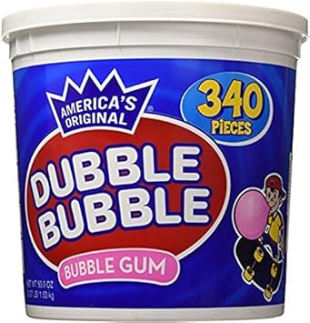 Amazon.com: Dubble Bubble Gum, 53.9 Ounce - 340 Count Bucket (Pack of 3