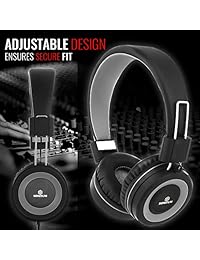 Sonitum M35 - Auriculares de diadema para ordenador, tableta o teléfono inteligente, ajustables, plegables, estéreo de 1.575 in, auriculares de diadema para niños, 0.138 in, micrófono con cable